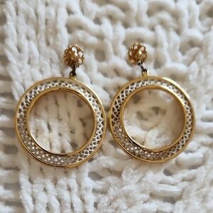 Vintage Gold and Silver Drop Earrings
